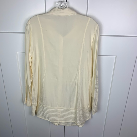 Soft Surroundings MEDIUM Ivory Tunic Blouse Button Front Lace Embroidered Fairy - Picture 7 of 8